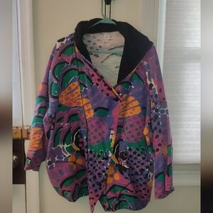 Vintage 90's Patterned Art to Wear by Ken Done Hoodie